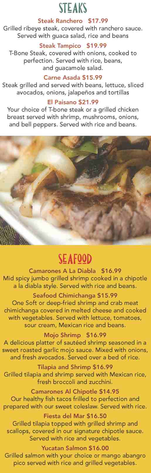 Page 6 of menu, Fiesta Brava Corning, NY